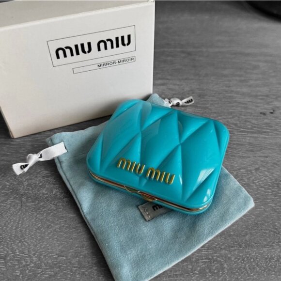 Miu Miu BLUE Double Sided Dual Makeup  Mirror  NIB - Picture 2 of 7